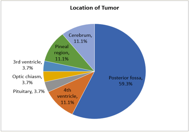 Figure 4: Location of brain tumor found in the study