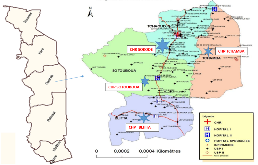 Figure 1: Health mapping of Togo [DRS Centrale/MSPS].