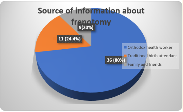 Figure 3: Source of information about frenotomy. <br>
*[Some respondents had more than one source of information].
