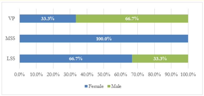 Figure 2: Respondents by school level by gender.