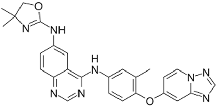 Figure 1: Chemical structure of Tucatinib ((C26H24N8O2).